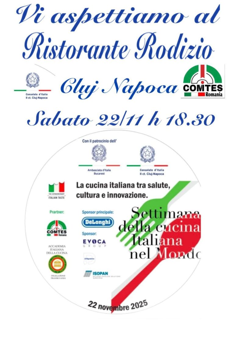 Cluj Napoca celebra la Settimana della Cucina Italiana nel Mondo: un ponte di sapori tra Sicilia e Romania